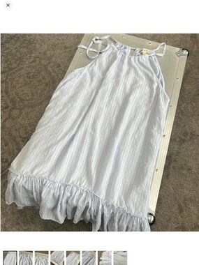 cloth & stone Light Blue Ruffle-Hem  Dress